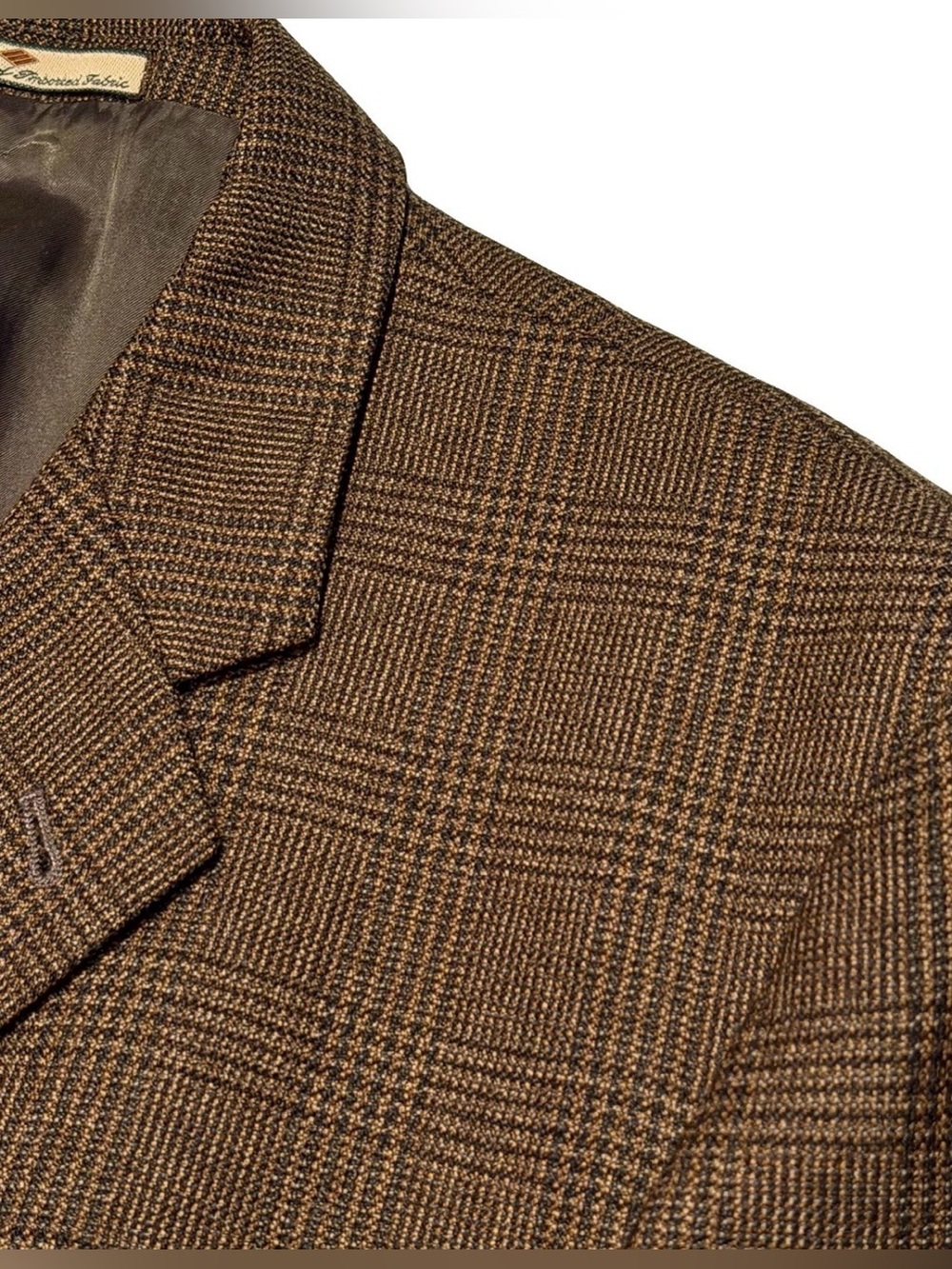 $1195 JOSEPH ABBOUD SPORT COAT JACKET 44R 44R HEAVY WOOL BROWN CHARC BLACK PLAID